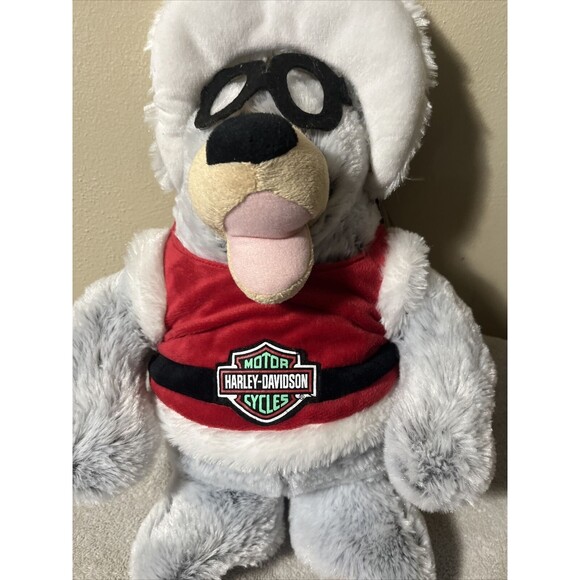 NWT Harley Davidson Plush Christmas Grey Santa Bear 14" EUC - Picture 2 of 6